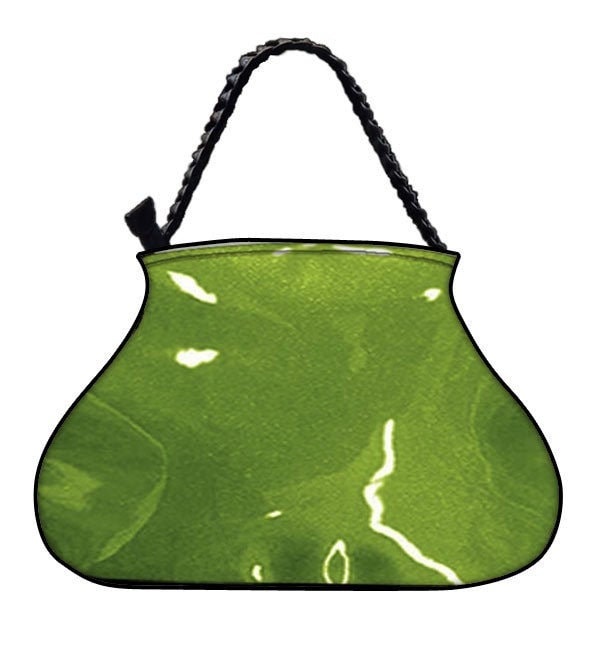 Us Handgemachte Handtasche Große Arzttasche Mit "Shiny Shimmering Glossy Green" Muster, Handtasche, Geldbörse, Geflochtener Riemengriff, Neu von HandmadeFashion
