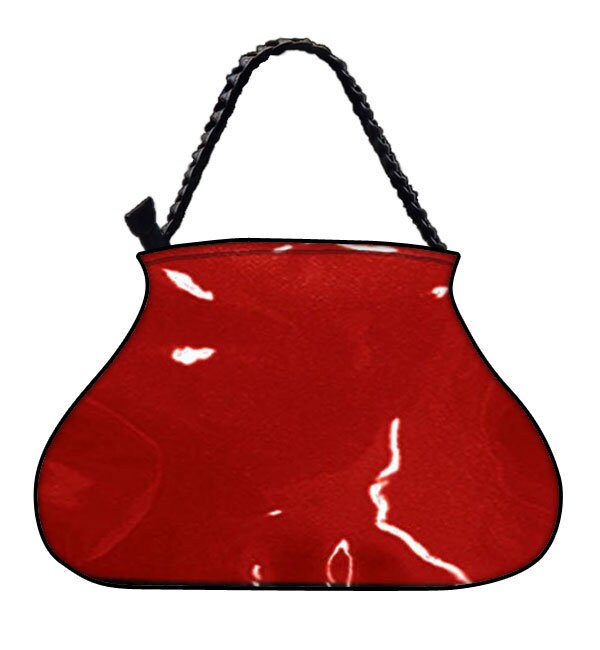 Us Handgemachte Handtasche Große Arzttasche Mit "Shiny Shimmering Glossy Red" Muster, Handtasche, Geldbörse, Geflochtener Riemengriff, Neu von HandmadeFashion