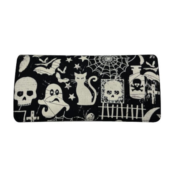 Us Handmade "Halloween Glow Motifs" Damen Bi-Fold Portemonnaie Baumwollstoff, Neu, Selten von HandmadeFashion