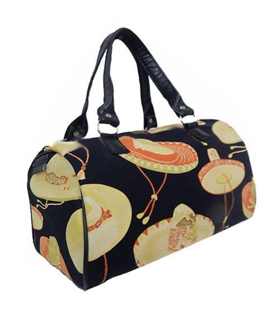 "Us Handmade Handbag Doktortasche Mit "Cultural Sombrero" Muster Im Satchel Style, Baumwollstoff, Neu." von HandmadeFashion