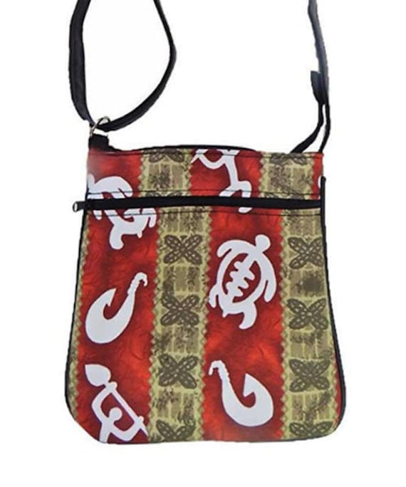 Us Handmade Handtasche Blau Crossover Body Bag Mit "Hawaiian Alphabet" Muster Schultertasche Geldbörse, Neu von HandmadeFashion