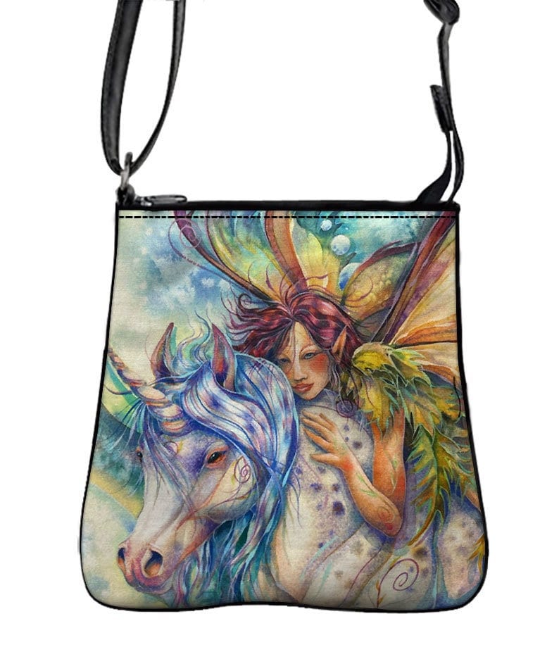 Us Handmade Handtasche Crossover Body Bag Mit "Einhorn 2" Muster Umhängetasche Geldbörse, Neu von HandmadeFashion