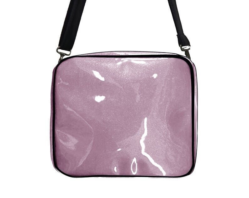 "Us Handmade Handtasche Große Crossover Body Bag Mit "Shiny Shimmering Glossy Light Pink" Stoff New von HandmadeFashion