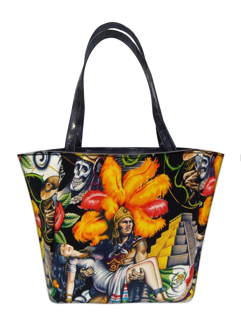 Us Handmade Handtasche Shopping Reise Schultertasche Stil Mit "Aztec Contigo" Muster Geldbörse, Baumwolle, Neu von HandmadeFashion