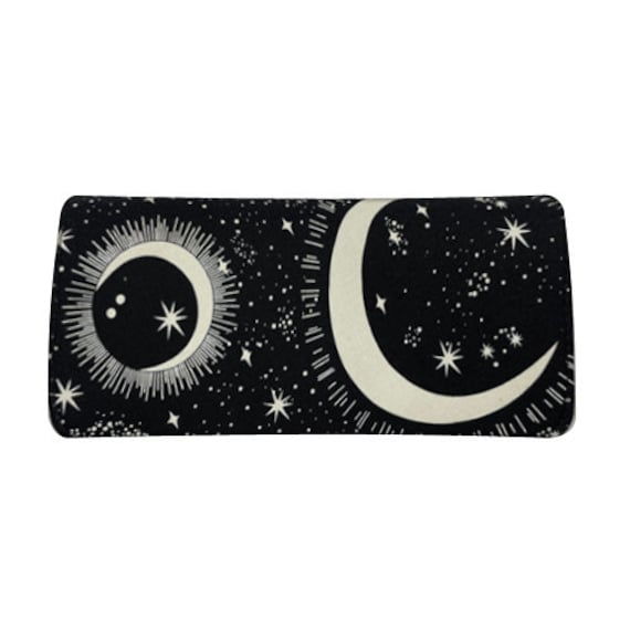 Us Handmade "Moon & Stars Glow" Damen Bi-Fold Portemonnaie Baumwollstoff, Neu, Selten von HandmadeFashion