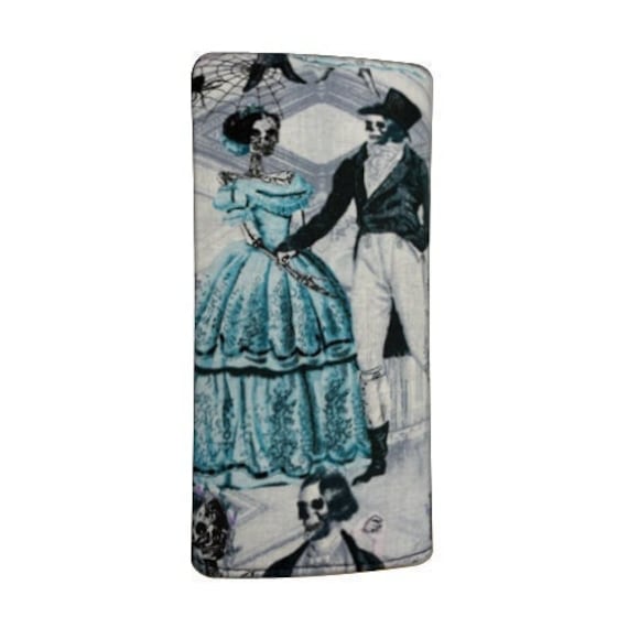 Us Handmade "Victorian Skeleton Dancing 2" Damen Bi-Fold Portemonnaie Baumwollstoff, Neu, Selten von HandmadeFashion