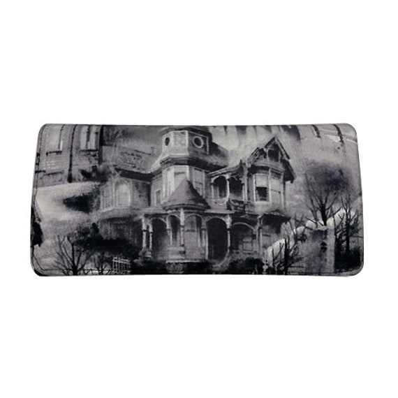 Us Handmade "Wicked Haunted Houses" Damen Bi-Fold Portemonnaie Baumwollstoff, Neu, Selten von HandmadeFashion