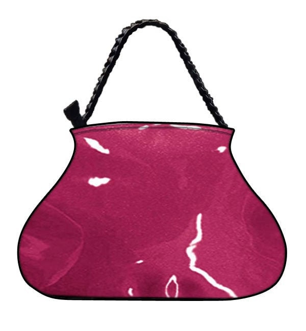 Us Handtasche Große Arzttasche Mit "Shiny Shimmering Glossy Fuchsia" Muster, Handtasche, Geldbörse, Geflochtener Riemengriff, Neu von HandmadeFashion