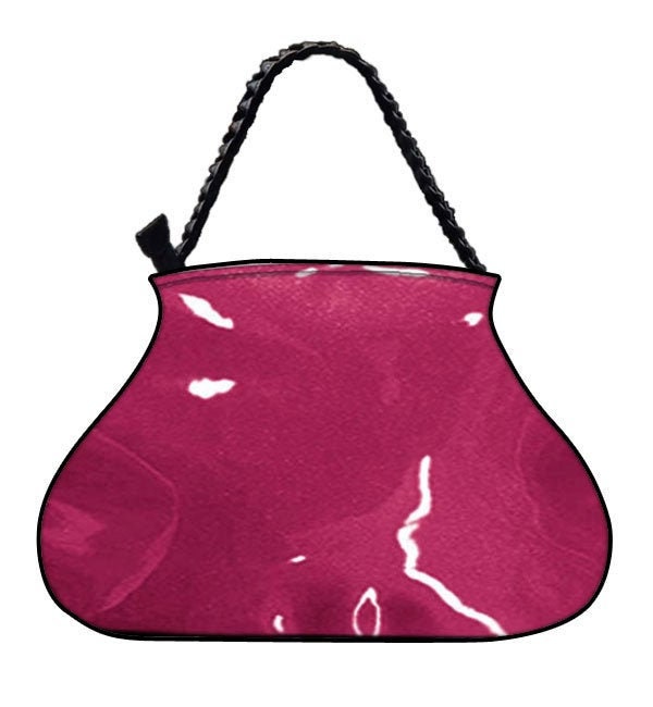 Us Handtasche Große Arzttasche Mit "Shiny Shimmering Glossy Fuchsia" Muster, Handtasche, Geldbörse, Geflochtener Riemengriff, Neu von HandmadeFashion