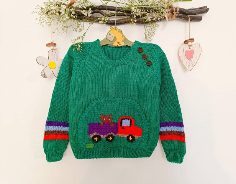 Pullover in Rosa Für Mädchen, Handarbeit Gr.116 von HandmadeForKinder