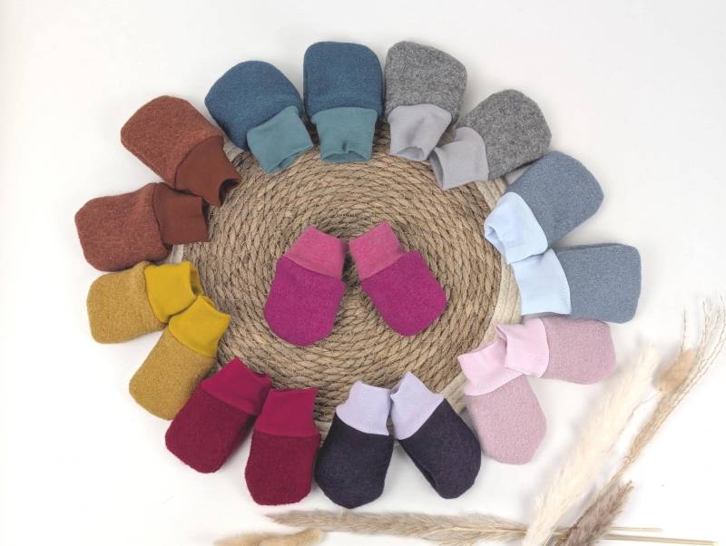Baby Fäustlinge/Kinder Handschuhe Walkhandschuhe Wollwalkfäustlinge Winter Gefüttert von HandmadeGaragbyStefi