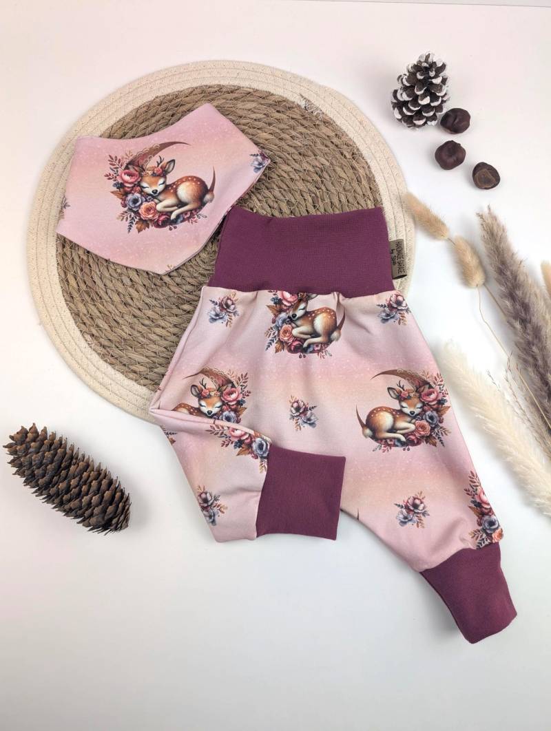 Pumphose Baby Reh - Für Mädchen -Babyhose Mitwachsend Genähte Babymode Outfit von HandmadeGaragbyStefi