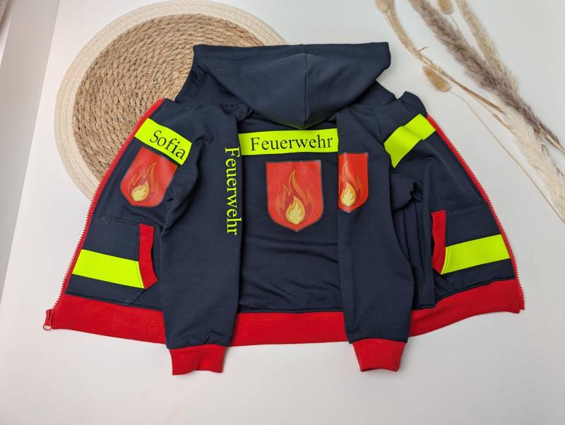 Feuerwehr Jacke Kind/Kinder Personalisiert Kapuzenpullover Für Sweatjacke von HandmadeGaragbyStefi