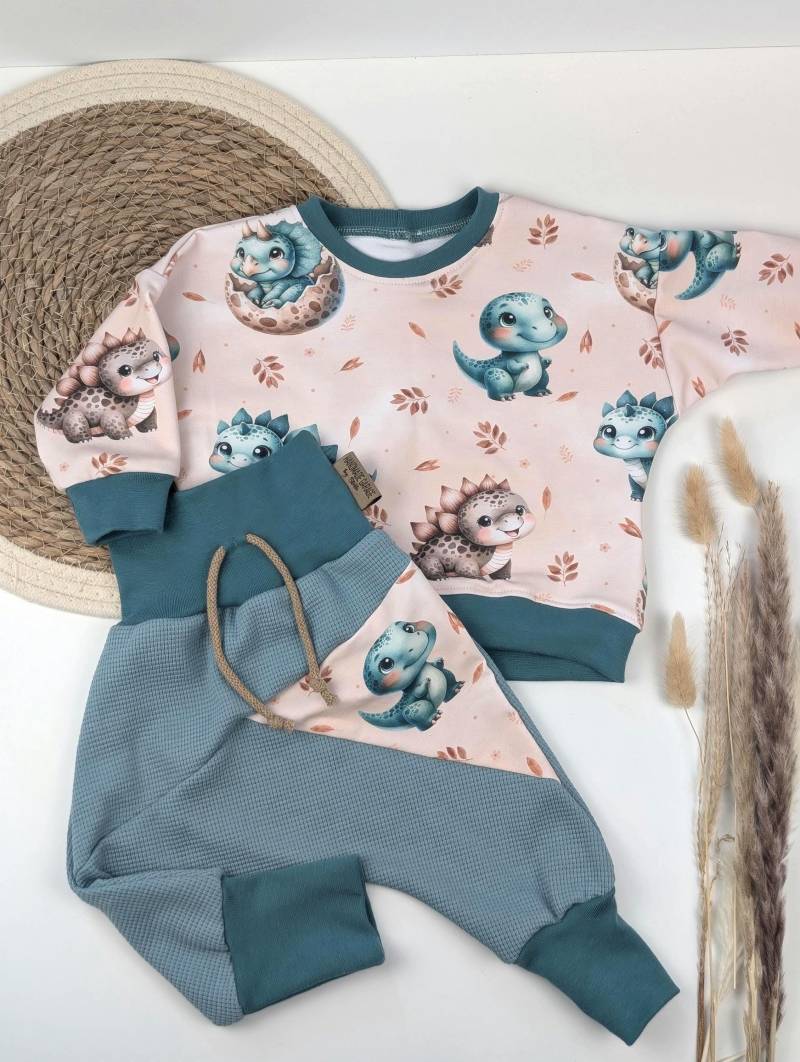 Pullover Kind Dino - Pumphose Baby Kuscheliger Mit Dinosaurier Junge/Kleidung Set von HandmadeGaragbyStefi