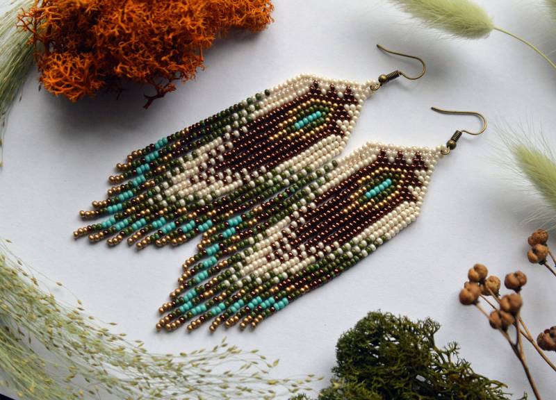 Handgemachte Lange Ohrhänger Im Südwestlichen Stil von HandmadeGiftsStore