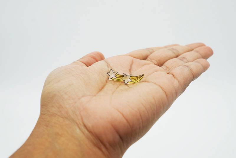 Lucky Falling Star Ohrstecker/Machen Einen Wunsch Ohrringe Gute Stimmung Kinder Schmuck Mädchen Nacht Halb Transparent Freunde Geschenke von HandmadeLittlThings