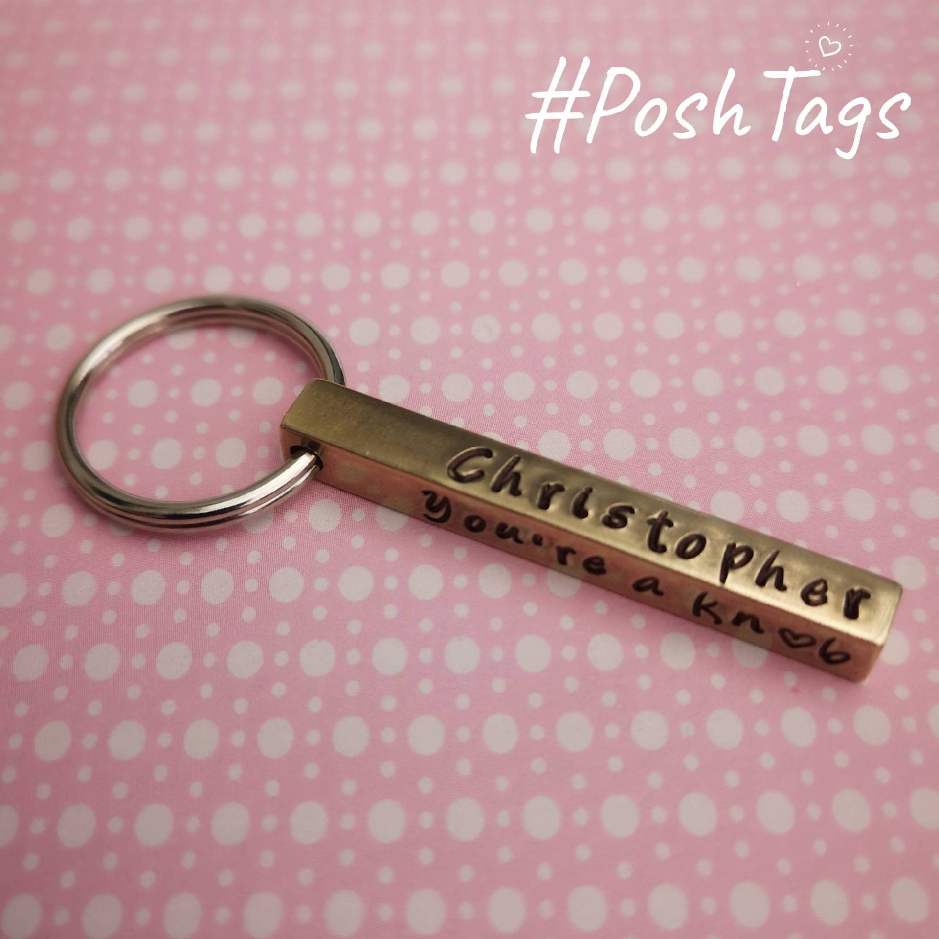 Du Bist Ein Knopf, Aber Du Mein Knopf Messing Bar Lustiger Schlüsselanhänger Geburtstag Jubiläum Geschenk von HandmadePoshTags