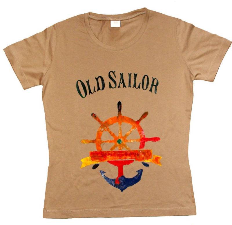 Altes Matrosen-Ruder-Inspiriertes T-Shirt-Herren-Ruder-Inspiriertes T-Shirt-Handbemaltes T-Shirt-Custom-Boot-Shirt-Segelboot-T-Shirt-Damen-T-Shirt von HandmadeRetroTshirts