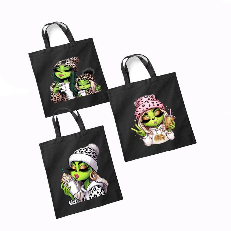 Tasche | Baumwoll Grinchgirl Personalisierte Geschenk Muttertag Freundin Leo Look von HandmadeSteffiShop