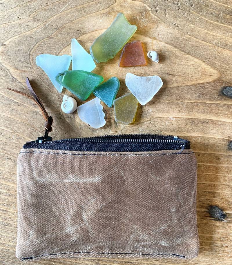 Mini 3x5 Gewachste Leinwand Reißverschluss Beutel Fall Geldbörse Halter Geschenk Kartenhalter von HandmadeSupplyStore