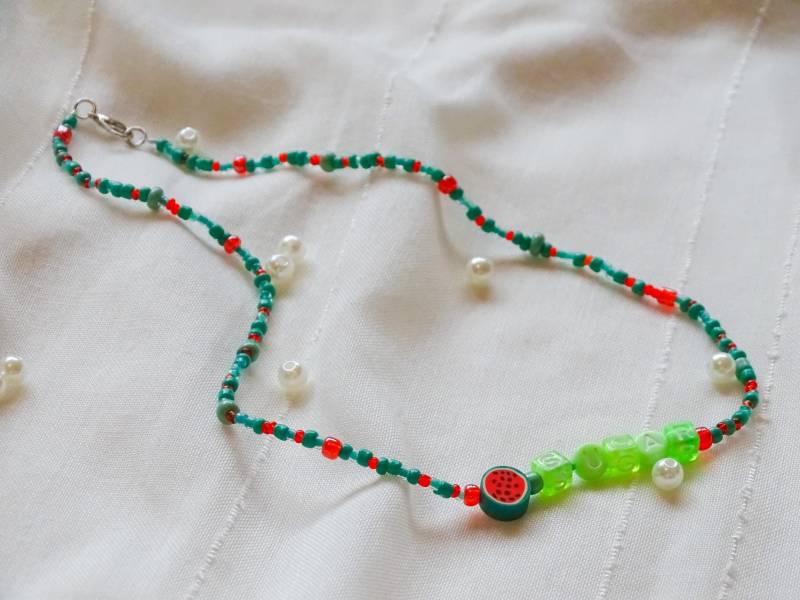 Watermelon Sugar Perlenkette | Handgemachter Schmuck Inspiriert Von Harry Styles von HandmadeTalesbyR