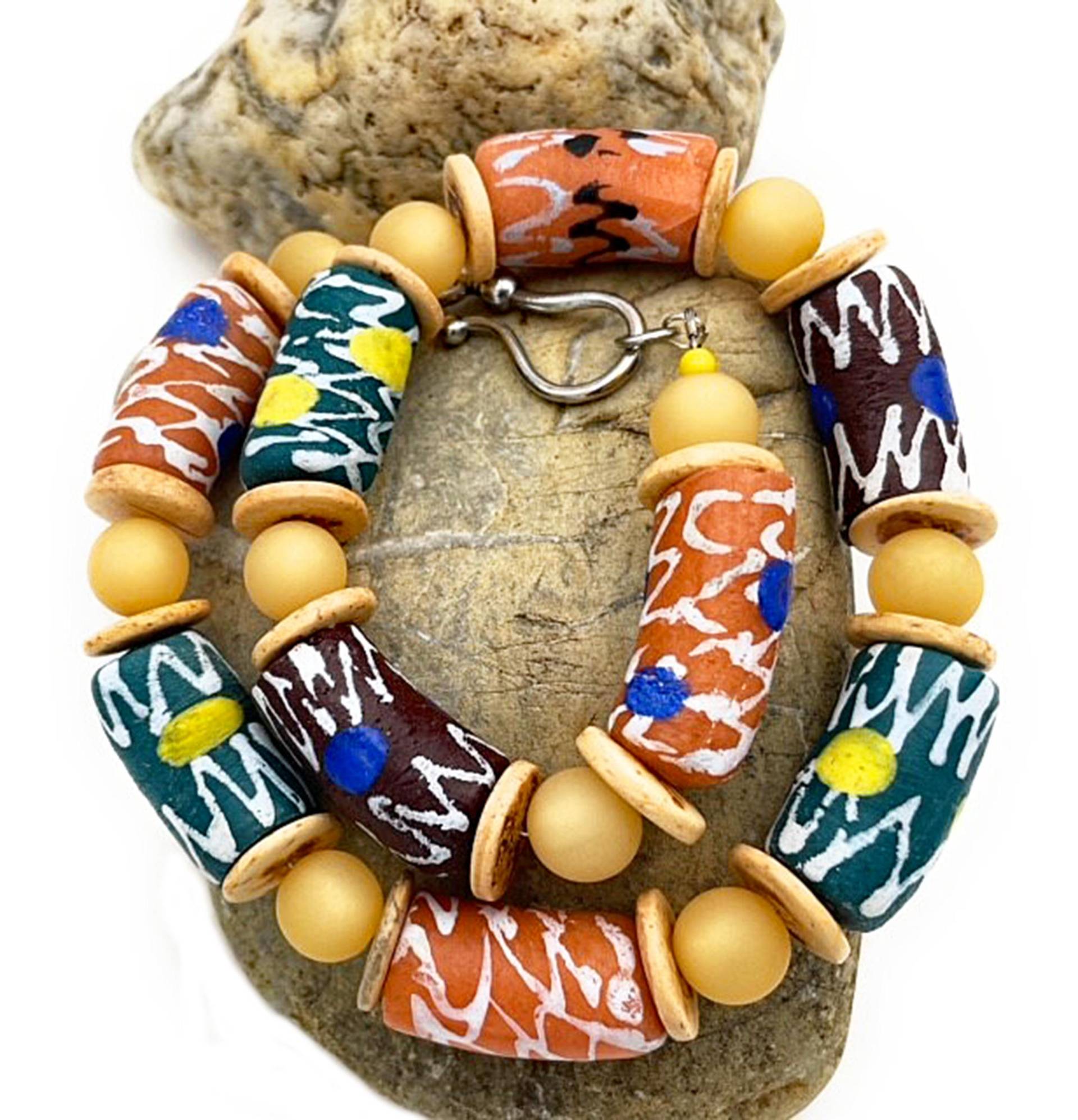Ethno Schmuck Kette - Handgefertigte Statement & Perlenschmuck Für Damen. Halskette 1-Gl Ca. 48, 5 cm, Geschenk Finden Ethno Schmuck Kette - Handgefertigte Statement & Perlenschmuck Für Damen. Halskette 1-Gl Ca. 48, 5 cm, Geschenk Finden von HandmadeWollNet