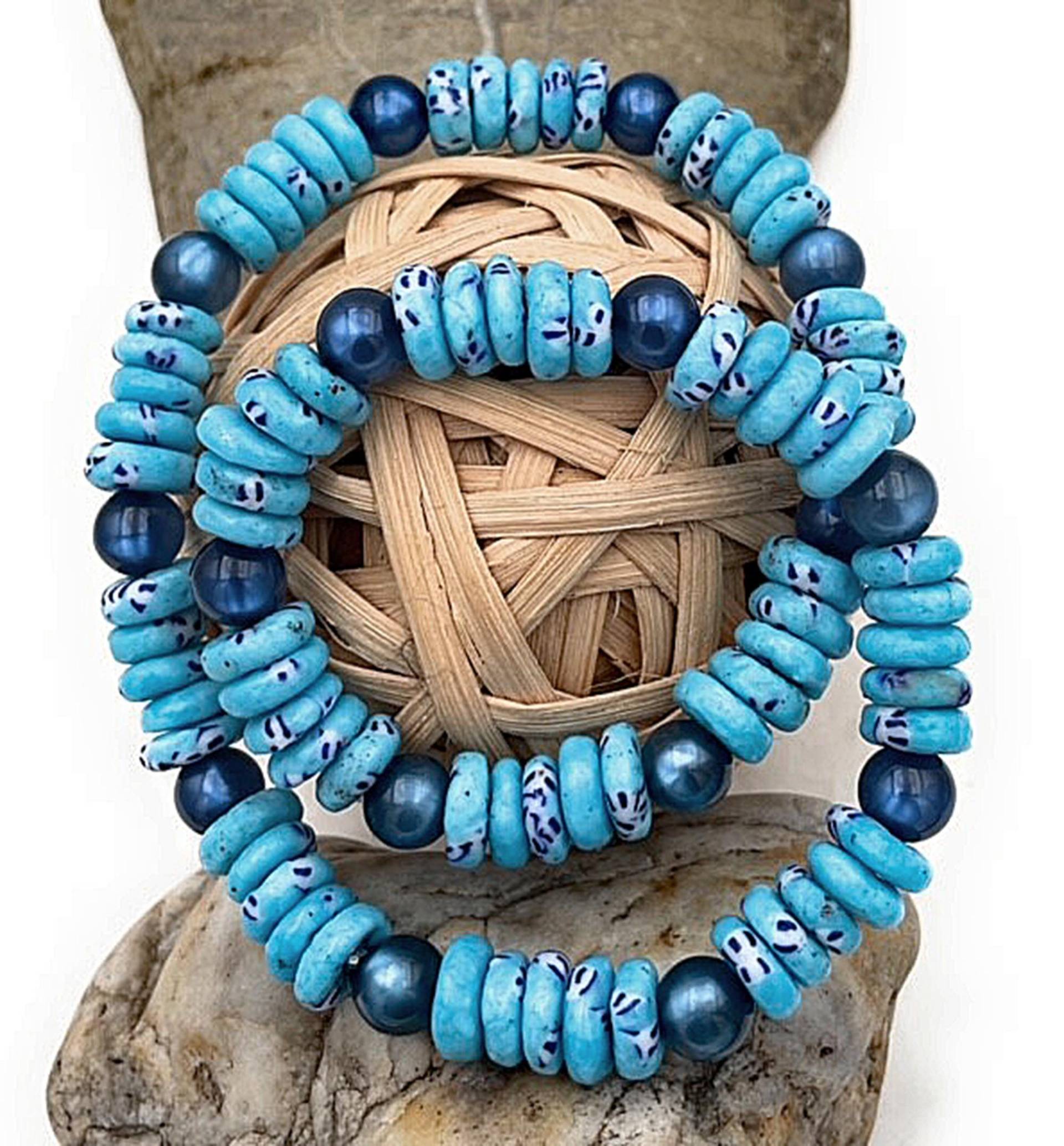 Handgemachte Ethno Statement Kette - Perlenschmuck Mit Seele Gl Ca. 49 cm | Ungedehnt/Nylonfaden Mediterran, Geschenk Finden Handgemachte Ethno Statement Kette - Perlenschmuck Mit Seele Gl Ca. 49 cm | Ungedehnt/Nylonfaden Mediterran, Geschenk Finden von HandmadeWollNet