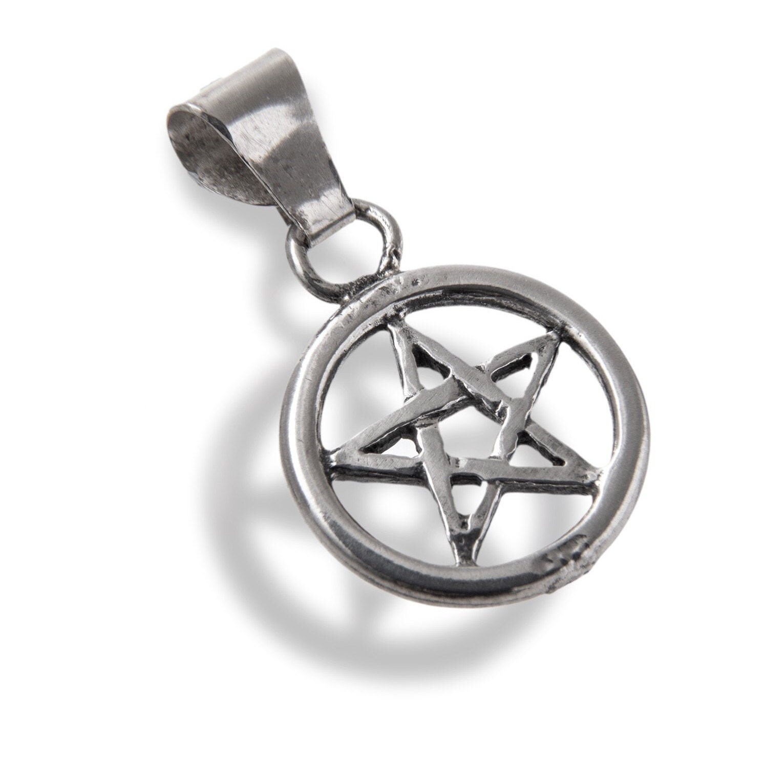 Kleiner Handgemachter Eco, Sterling Silber Pentagramm Anhänger© von HandmadeandPagan