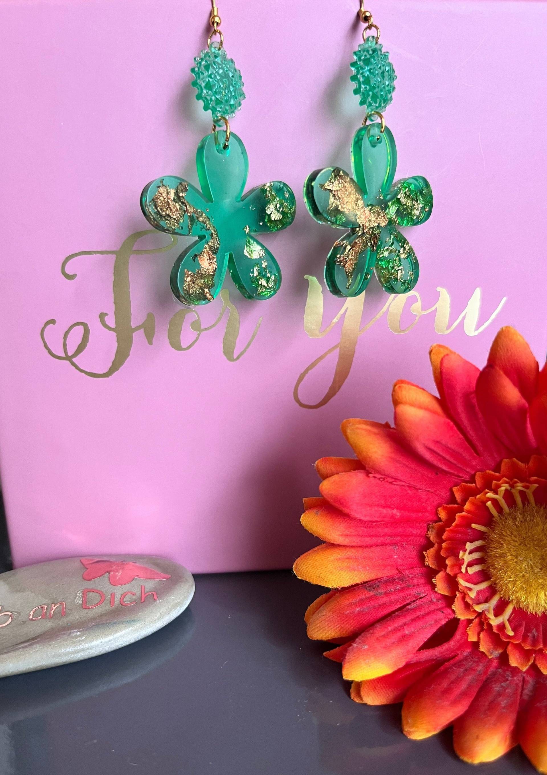 Ohrringe Kunstharz Resin Blumen Schmuck Ohrringe Kunstharz Resin Blumen Schmuck von HandmadeandStuffShop