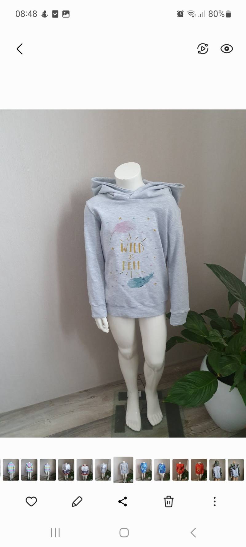 Handmade Hoodie "Wild & Free" Gr. 128 Handmade Hoodie "Wild & Free" Gr. 128 von HandmadebyAndreaH