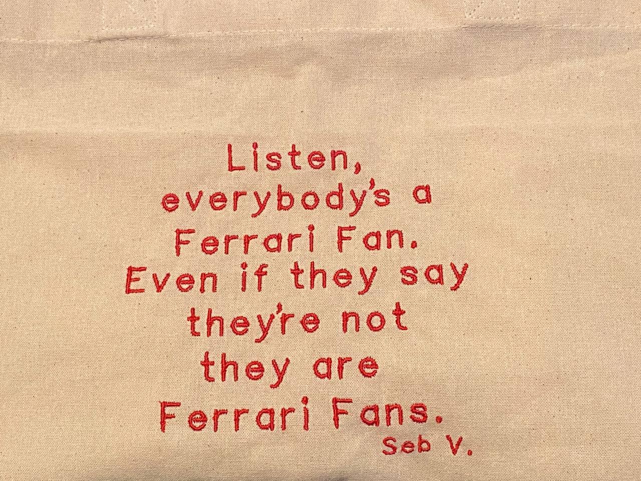 Ferrari Fans/Sebastian Vettel Spruch Tragetasche von HandmadebyBeeCrafts