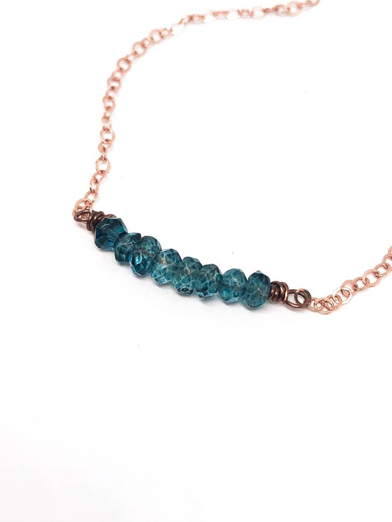 Blauer Topas Halskette Für Mädchen Handgefertigte Schmuck November Geburtsstein Geschenk Teenager-Mädchen Benutzerdefinierte von HandmadebyElyseSara