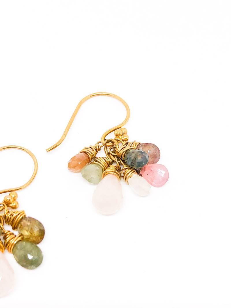 Edelstein Ohrring Saphir Baumeln Semiedelstein Schmuck Für Frauen Handgemachte Edelstein Ohrringe Mama Hochzeit Geschenk Frau von HandmadebyElyseSara