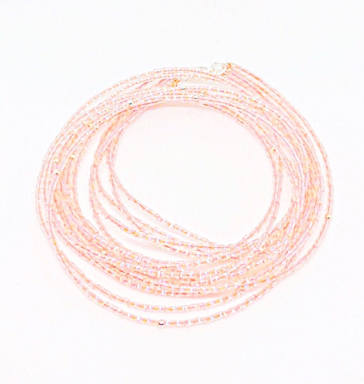 Pinke Mehrsträngige Halskette. Lange Halskette Für Frauen. Mehrlagige Funkelnde Kette. Statement Strass. Handgefertigter Schmuck von HandmadebyElyseSara