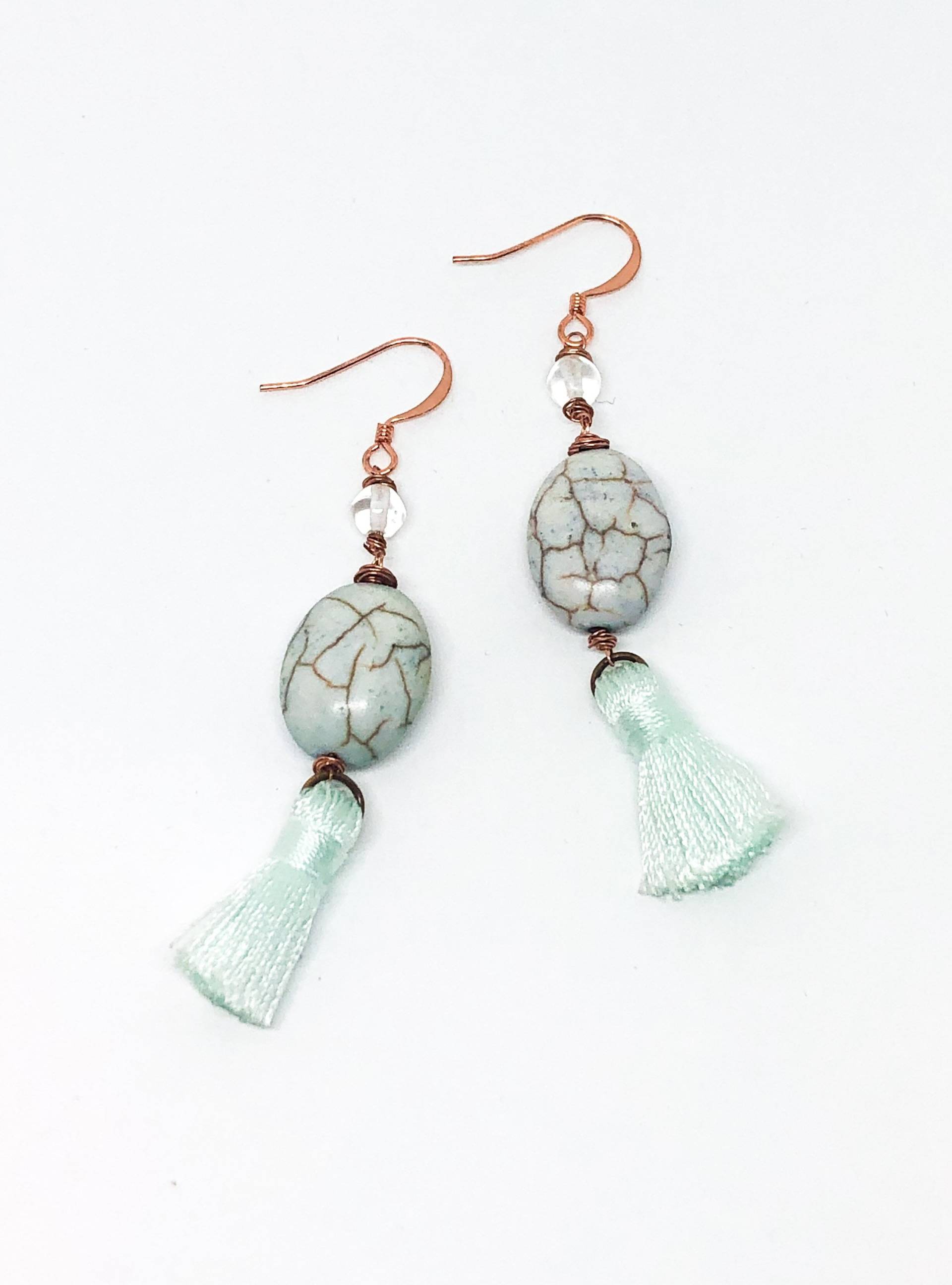 statement Ohrhänger Rosegold Schmuck Für Mama Quaste Ohrringe Sie Lange Frauen Geschenk Beste Freundin Auffällige Ohrring von HandmadebyElyseSara