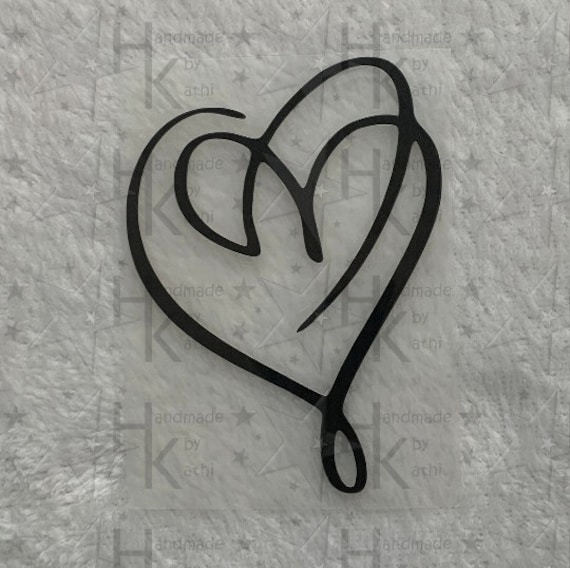 Bügelbild - Geschwungene Herzen Viele Mögliche Farben von HandmadebyKathi