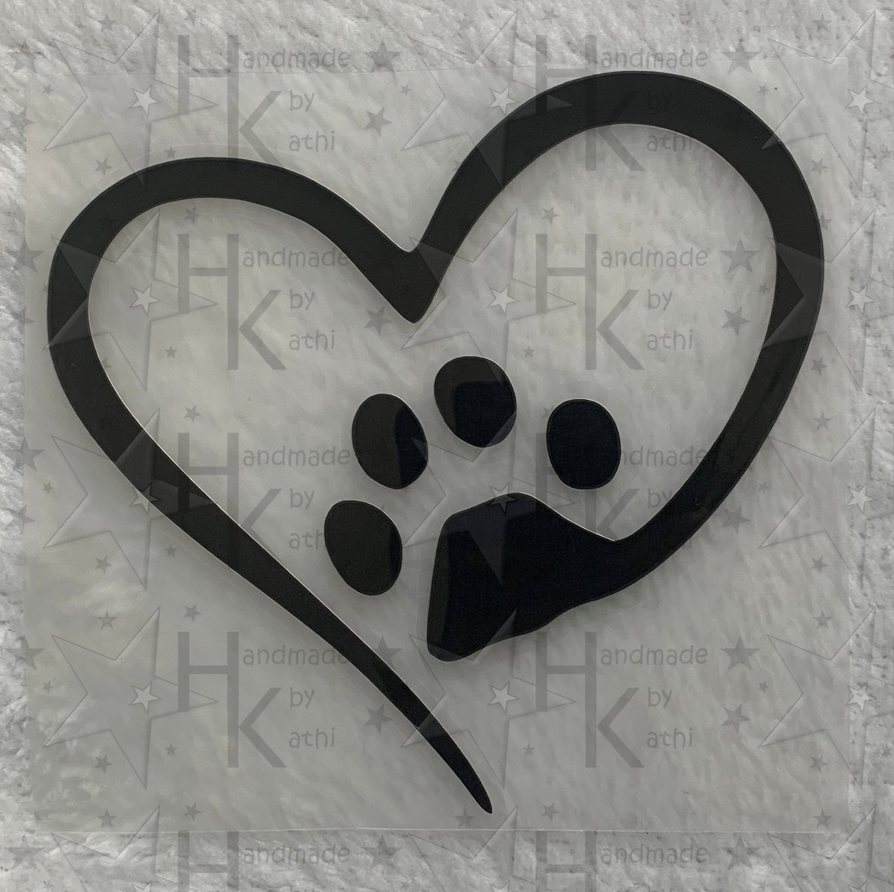 Bügelbild - Herz Mit Pfote/Tatze Viele Mögliche Farben von HandmadebyKathi