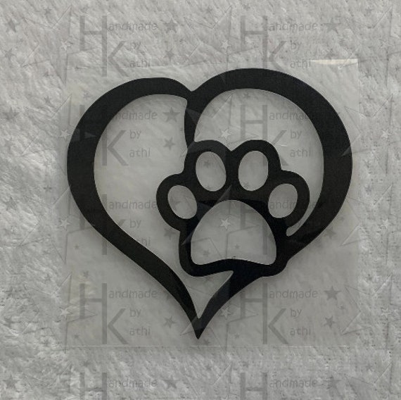 Bügelbild - Herz Mit Pfote/Tatze Viele Mögliche Farben von HandmadebyKathi