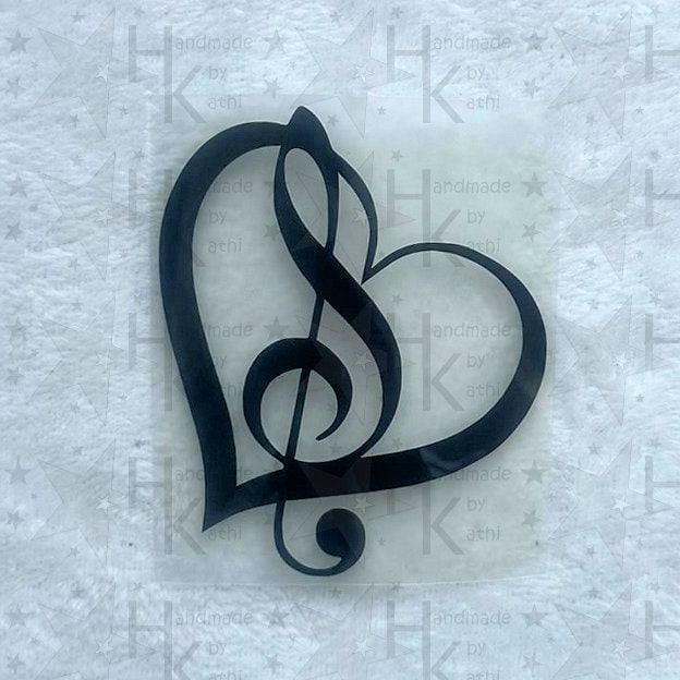 Bügelbild - Herz & Musiknote Viele Mögliche Farben von HandmadebyKathi