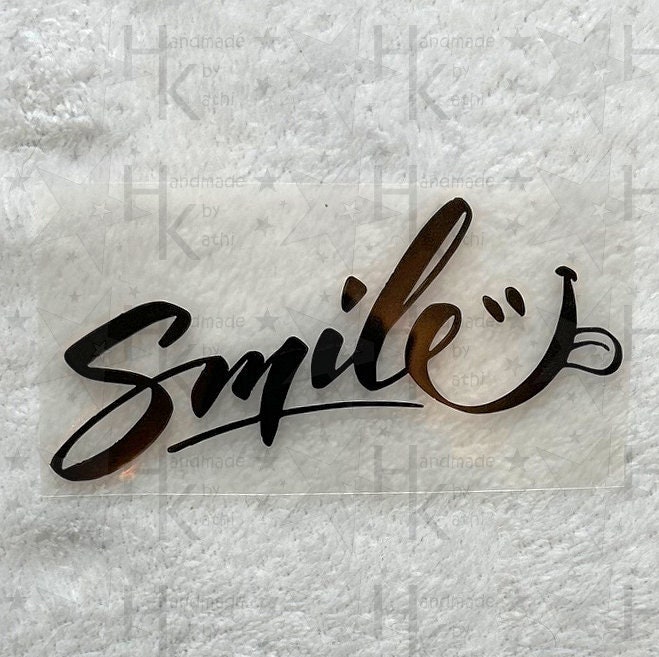 Bügelbild - Smile | Lachen Spruch Statement Viele Mögliche Farben von HandmadebyKathi