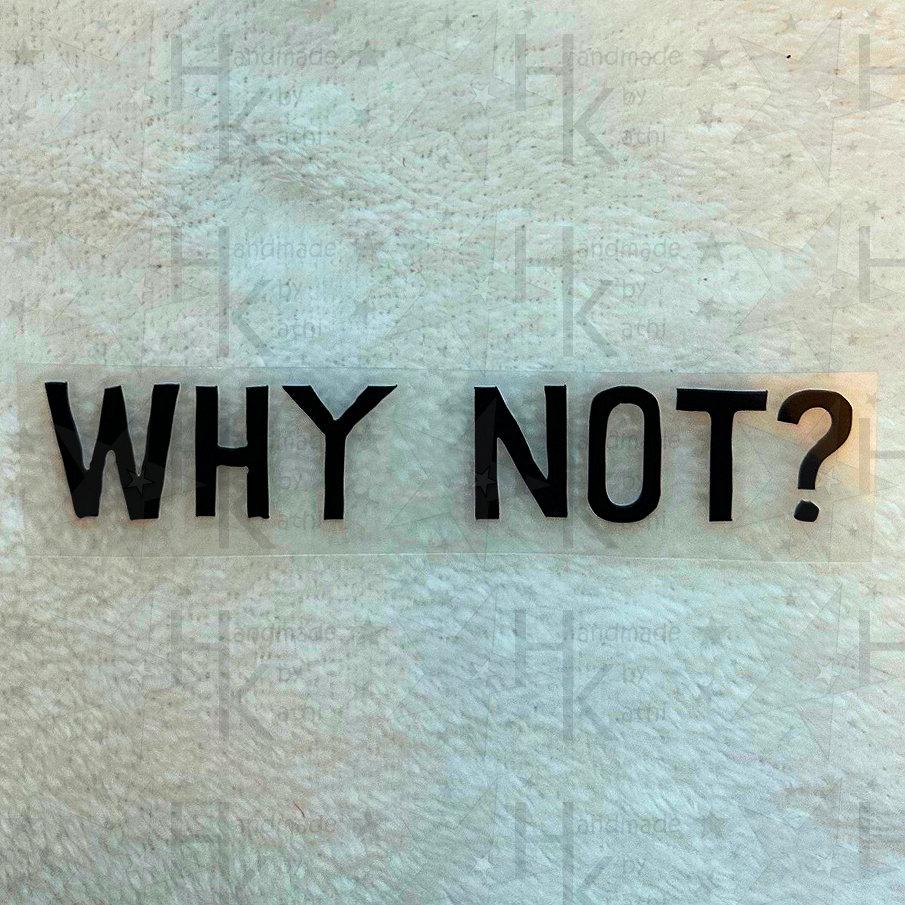 Bügelbild - Why Not ? | Spruch Statement Logo Viele Mögliche Farben Bügelbild - Why Not ? | Spruch Statement Logo Viele Mögliche Farben von HandmadebyKathi