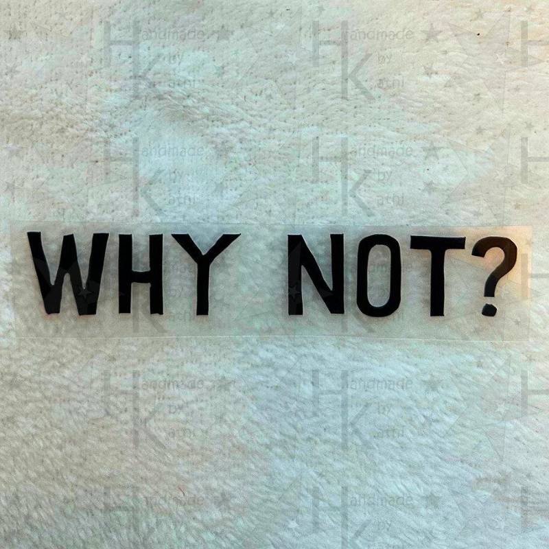Bügelbild - Why Not ? | Spruch Statement Logo Viele Mögliche Farben Bügelbild - Why Not ? | Spruch Statement Logo Viele Mögliche Farben von HandmadebyKathi