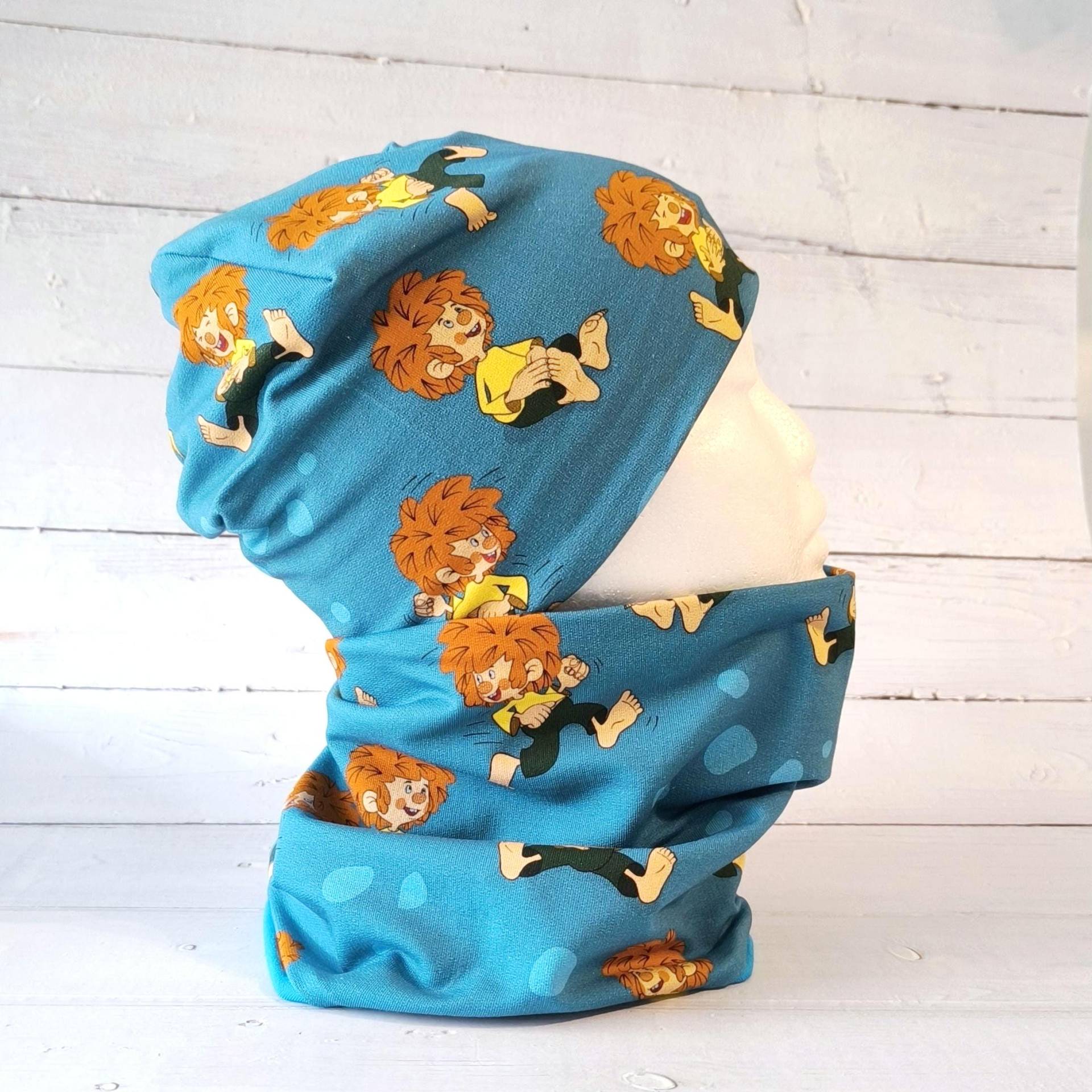 Beanie Oder Set | Mütze+Halssocke "Pumuckl", Türkis, Mütze Und Loop Für Mädchen Jungen, Mützen Herbst Winter Frühling Kind von HandmadebyKatziShop