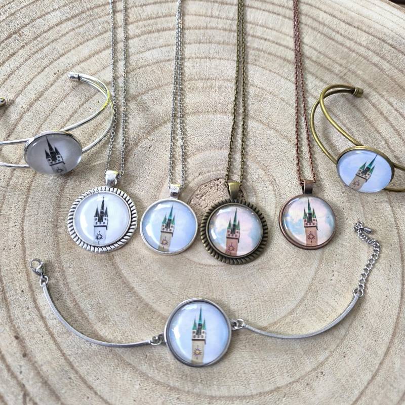 Halsketten Und Armkettchen "Stadtturm Straubing", Modeschmuck Mit Stadtturm Motiv, Trachtenaccessoire Straubing, Kette Voixfest Straubing von HandmadebyKatziShop