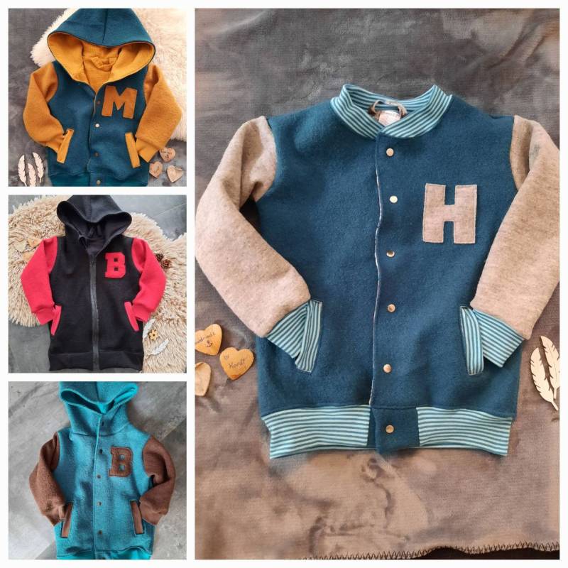 Walkjacke Collegejacke Übergangsjacke Walkcollegejacke Walkjacke Collegejacke Übergangsjacke Walkcollegejacke von HandmadebyKordi