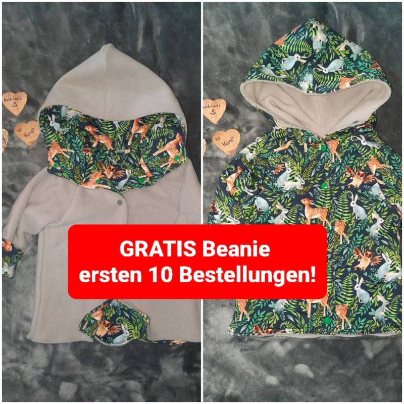Wendejacke Übergangsjacke Fleecejacke Waldtiere Dinos Einhorn Pferd Baufahrzeuge Wendejacke Übergangsjacke Fleecejacke Waldtiere Dinos Einhorn Pferd Baufahrzeuge von HandmadebyKordi