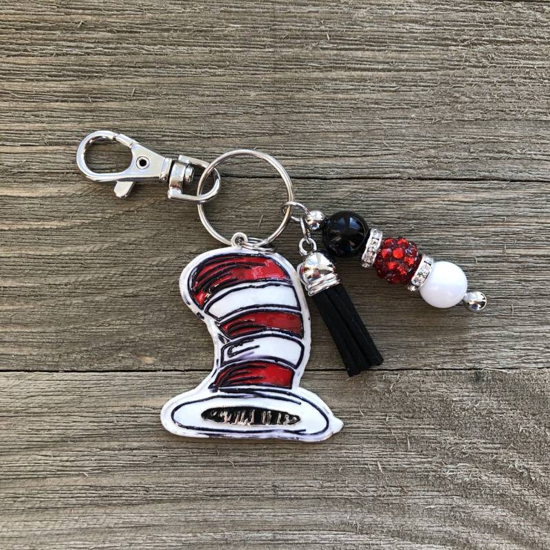 Hat Katze Schlüsselanhänger Hat Katze Schlüsselanhänger von HandmadebyRileyRose