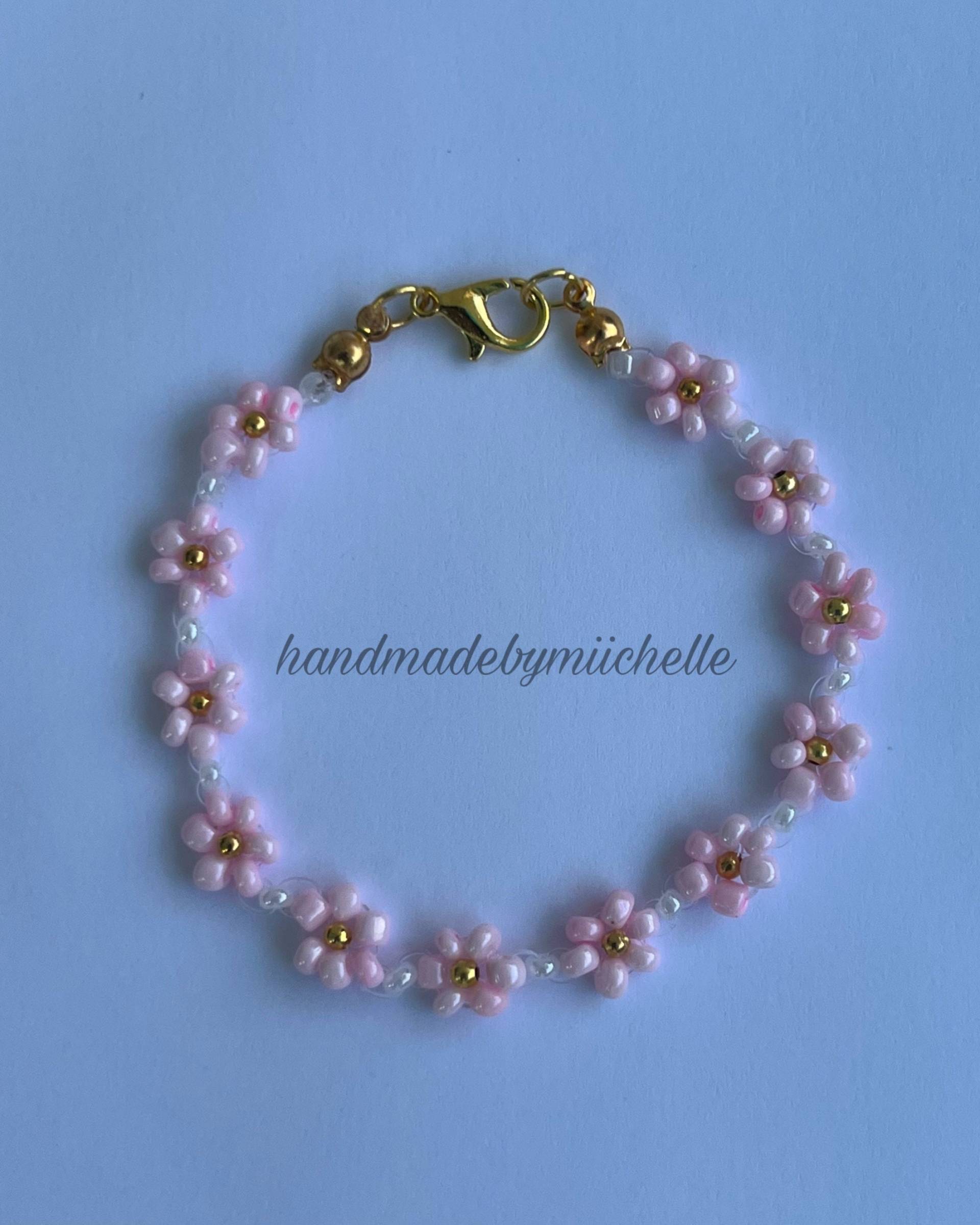 Blumenarmband Rosa Blumenarmband Rosa von Handmadebymiichelle