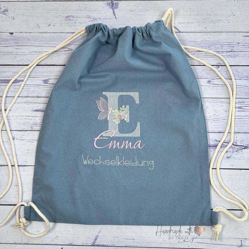 Kita Beutel Für Wechselkleidung/Wechselwäsche Mit Namen Bestickt I Kindergarten Tasche Personalisiert Verschiedene Farben von HandmadelovebyTanja