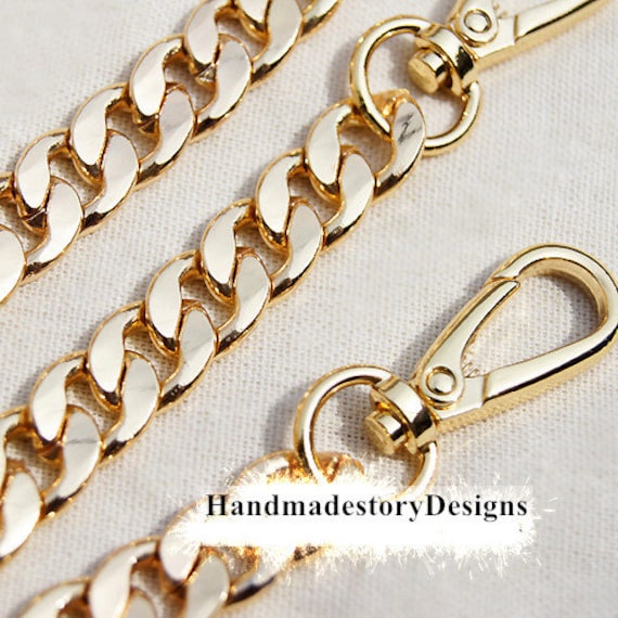 12mm Gold Hochwertiger Geldbörsen-Kettengurt, Neuer Schulter-Handtaschengurt, Starker Metall-Taschengriff-Ersatz, Crossbody-Taschengurt Mit von HandmadestoryDesigns